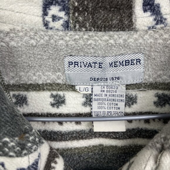 VTG Private member Heavy Button-Down Over Shirt L Aztec Southwest Pattern Retro - Picture 6 of 16